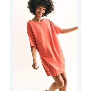 Z Supply Womens Delta Slub Dress Dove Orange Chili Size XS